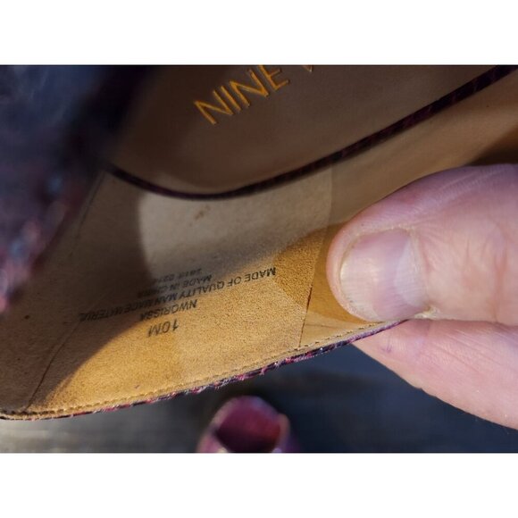 Nine West Orissa Purple Snakeprint Peep-toe heels/Sz. 10M - Picture 9 of 9